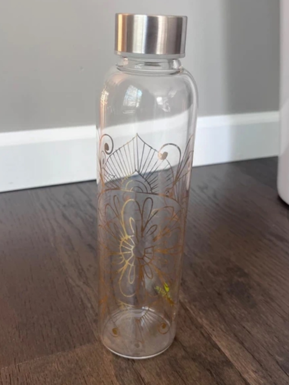 Godinger Green Glass Water Bottle